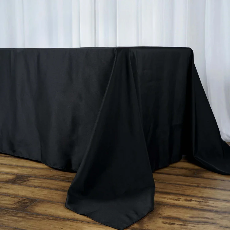 black polyester tablecloth for 8’ tables